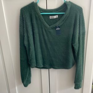 Cozy Green Crop Top Sweater